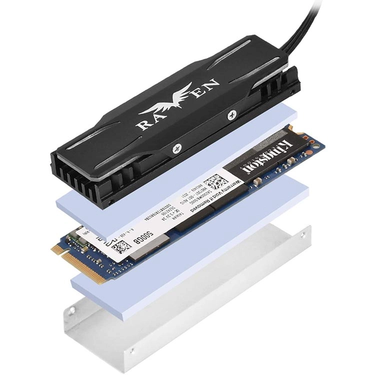 کیت خنک کننده حافظه اس اس دی M.2 SSD سیلور استون SilverStone TP03-ARGB
