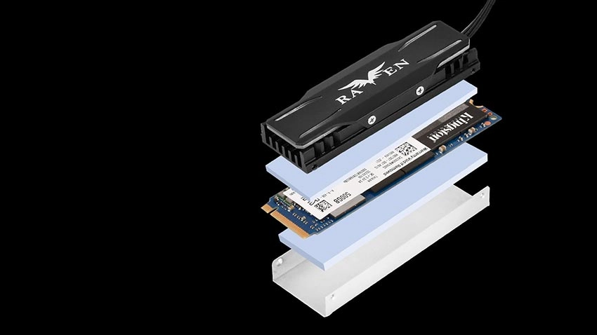 کیت خنک کننده حافظه اس اس دی M.2 SSD سیلور استون SilverStone TP03-ARGB